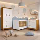 Ver imagem 1 de Quarto Apolo para Bebê 100% MDF Roupeiro 3 Portas Cômoda Sapateira e Berço 2 em 1 Espresso Móveis