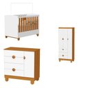 Ver imagem 2 de Quarto Apolo para Bebê 100% MDF Roupeiro 3 Portas Cômoda Sapateira e Berço 2 em 1 Espresso Móveis