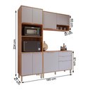 Ver imagem 4 de Armário de Cozinha Aurea com Torre Quente 190 Cm 8 Portas Cinamomo/platina