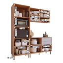 Ver imagem 3 de Armário de Cozinha Aurea com Torre Quente 190 Cm 8 Portas Cinamomo/platina