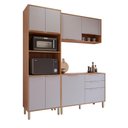 Ver imagem 1 de Armário de Cozinha Aurea com Torre Quente 190 Cm 8 Portas Cinamomo/platina