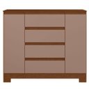 Ver imagem 1 de Cômoda Sapateira 2 Portas 4 Gavetas Ena Nogueira/Capuccino