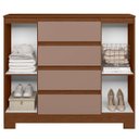Ver imagem 2 de Cômoda Sapateira 2 Portas 4 Gavetas Ena Nogueira/Capuccino