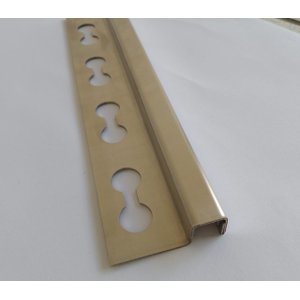 Perfil "u"- Escovado - Aço Inox 304 - C/ Abas Perfuradas 12 X 1800 Mm
