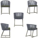 Ver imagem 5 de Mesa com 6 Cadeiras de Jantar Roma 120cm e Noronha em Alumínio Fendi Corda Náutica Estofado 13 Trama