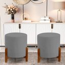 Ver imagem 1 de Kit 2 Puff Thor 3 Pés Base em Madeira Maciça - Veludo Cinza