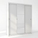 Ver imagem 2 de Guarda-Roupa Casal 3 Portas 4 Gavetas c/Espelho Branco