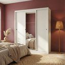 Ver imagem 1 de Guarda-Roupa Casal 3 Portas 4 Gavetas c/Espelho Branco