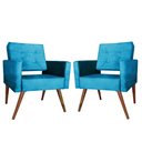 Ver imagem 3 de Kit 2 Cadeira Poltrona Consultório Escritório Recepção Reforçadas Vanessa Turquesa