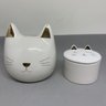 Kit Cofre e potiche gatinho branco e dourado - 1