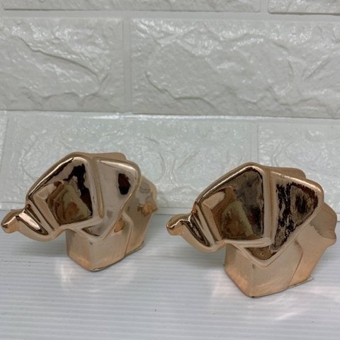 Conjunto 2 elefantes 3D rose gold