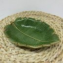 Ver imagem 1 de Pratinho Folha de Cerâmica em Alto Relevo na Cor Verde