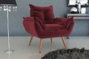 Ver imagem 3 de Kit 2 Poltronas Decorativa Opala Suede Vinho