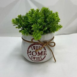 Vaso de Cerâmica Decorativo Sweet Home com Detalhe Corda - 1