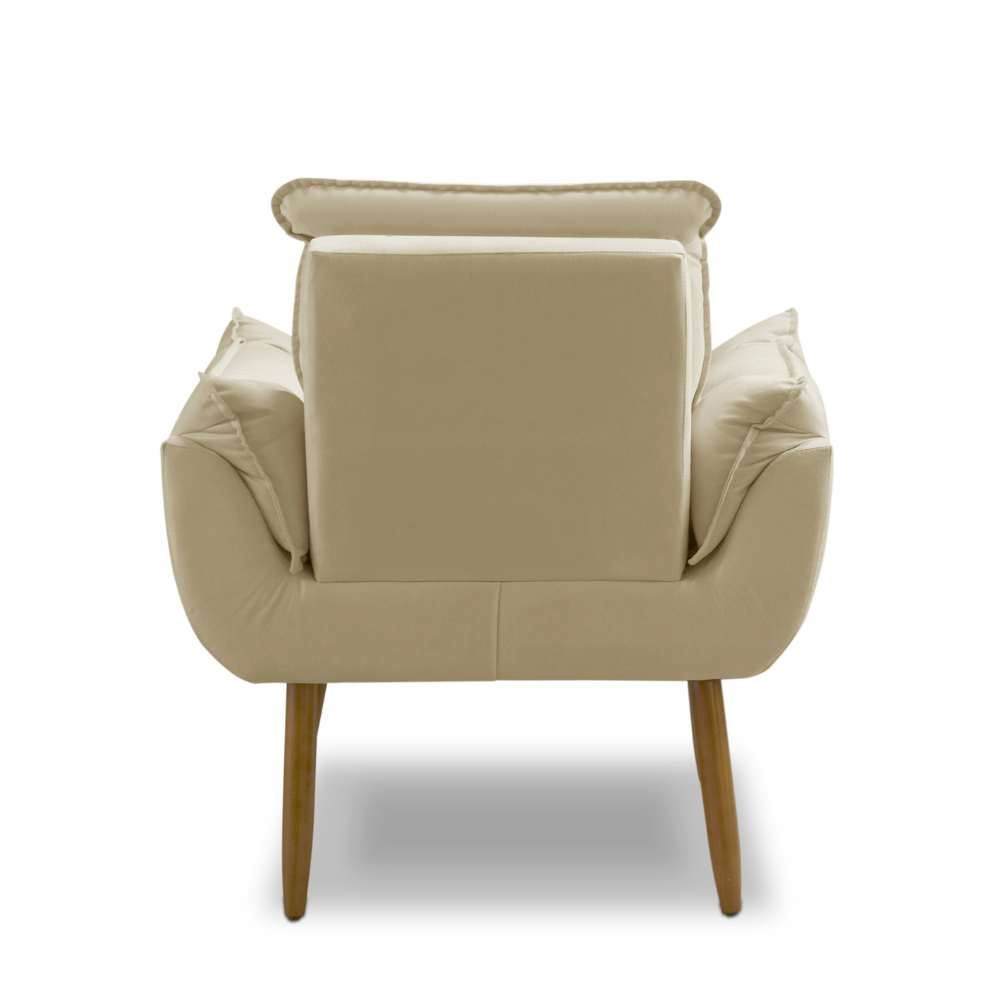 Poltrona Decorativa Opala Sala Suede Luxo - Arapongas Decor:bege - 5