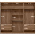 Ver imagem 3 de Guarda Roupa Casal Ripado 6 Portas Buriti e Cômoda Havana Master com Pés Jatobá Areia Acetinado