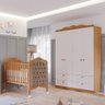 Quarto de Bebê 2 peças 4 Portas com Capitonê Permóbili Harmonia Encanto - Nature/Branco - 2