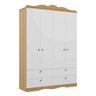Quarto de Bebê 2 peças 4 Portas com Capitonê Permóbili Harmonia Encanto - Nature/Branco - 3