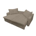 Ver imagem 3 de Sofá Cama Reclinável 3 Lugares Filadélfia Veludo Marrom Café - Lojas Curitibanas