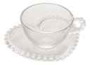 Ver imagem 1 de Conjunto 4 Xícaras Chá com Pires Coração Cristal Pearl 180 Ml Wolff Transparente