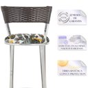 Ver imagem 3 de Kit de Mesa Bistrô com Tampo de Vidro Redondo 4 Banquetas em Alumínio e Fibra Sintética Tabaco