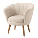 Ver imagem 3 de Kit 2 Poltronas Pétala Veludo Bege Pés Palito - Kimi Design