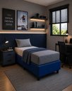 Ver imagem 1 de Base Box para Cama Juvenil Dobrável Suede 188x78cm Bipartido - Azul