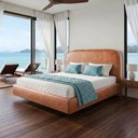 Ver imagem 4 de Cama Queen Flutuante com Cabeceira 160cm Aura W01 Couríssimo Camel - Lyam Decor