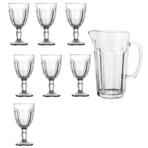 Jogo para Refresco 7 Peças em Vidro Jarra 1.2l Taça 320ml Dynasty