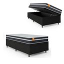 Ver imagem 2 de Cama Box Baú Solteiro Qatar Colchão Inducol Molas MaxForce Pro 88x188x63cm