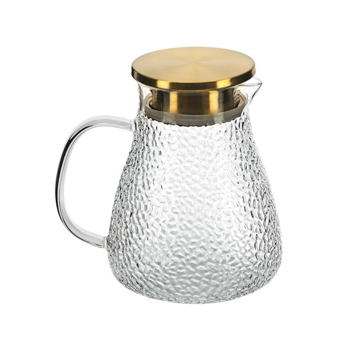 Jarra Para Suco Vidro Borosilicato Ouro Branco Gold 1200ml - Yangzi