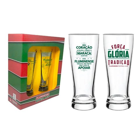 Copo Chopp Lager Fluminense Vidro 300ml com 2 Unidades Allmix - Un