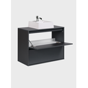 Ver mais imagens de Gabinete para Banheiro com Cuba e Armario 80cm Mdf Grafite Dubai - On Móveis