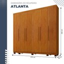 Ver imagem 3 de Guarda-roupa de Casal 6 Portas 6 Gavetas com Sapateira Atlanta Benetil Cinamomo