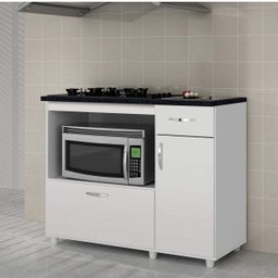 Balcão para Cozinha Cooktop 2 Portas 1 Gaveta 407 Benetil Móveis - 1 Balcão para Cozinha Cooktop 2 Portas 1 Gaveta 407 Benetil Móveis - 1