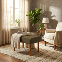 Ver imagem 1 de Puff Charme Decorativo Assento Extra para Sala Quarto Closet Penteadeira Pés Palito Design Moderno