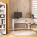 Ver imagem 1 de Conjunto 2 Peças Sala de Estar Escrivaninha Cannes e Estante Arco Branco