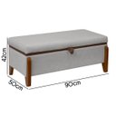 Ver imagem 3 de Banqueta Decorativa Puff Baú Organizado Bali 90 Cm Bouclé:cinza Claro