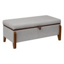 Ver imagem 1 de Banqueta Decorativa Puff Baú Organizado Bali 90 Cm Bouclé:cinza Claro