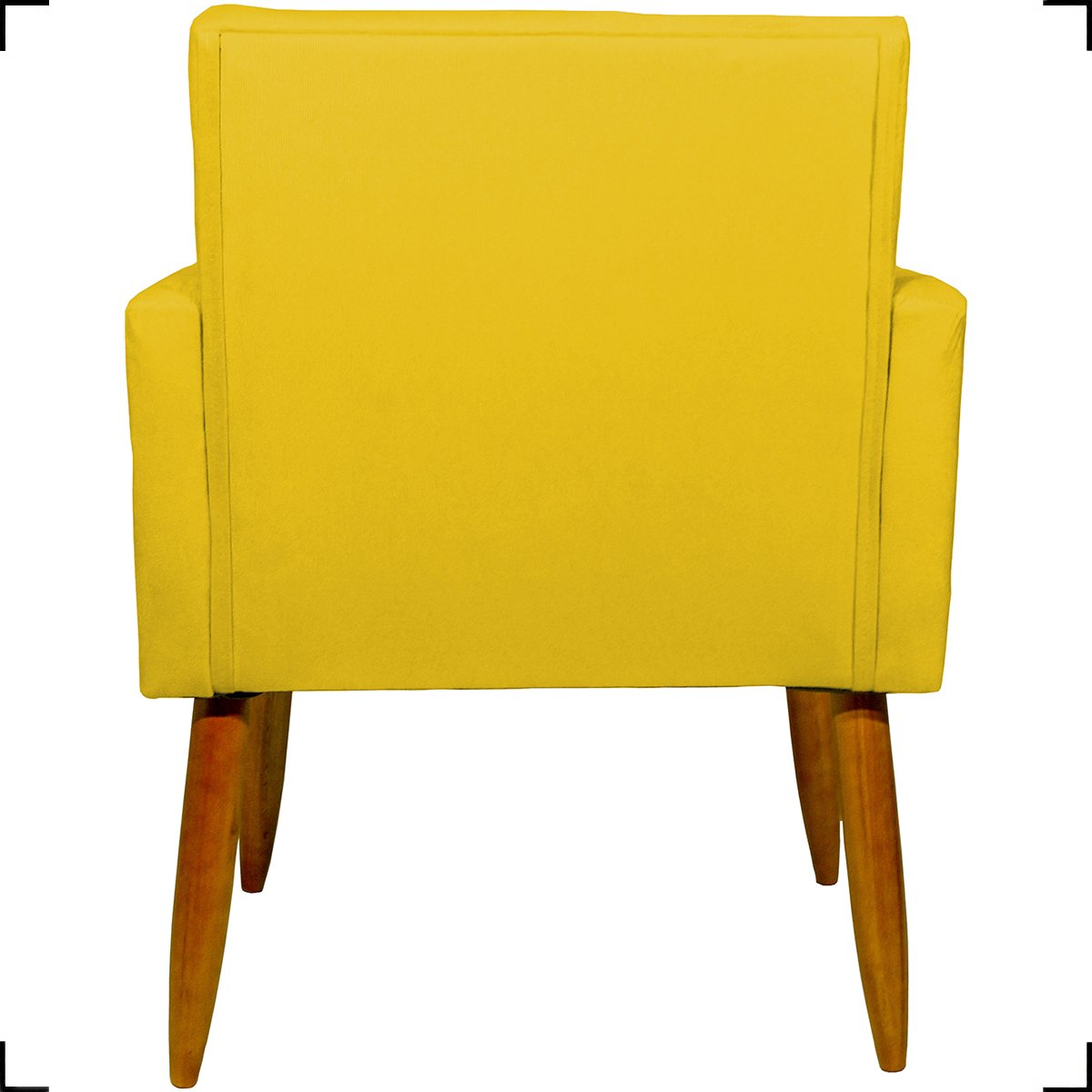 Kit 03 Poltronas Decorativas Para Sala Cadeiras Reforçadas Para Sala De Espera Suede Amarelo - 5