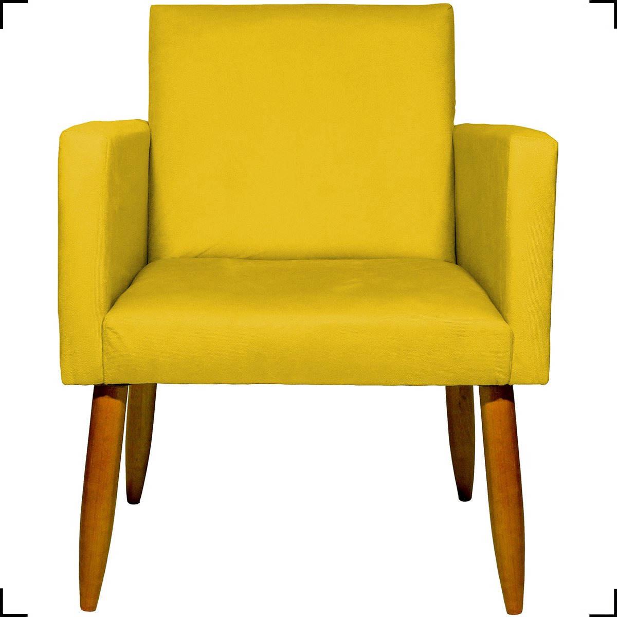Kit 03 Poltronas Decorativas Para Sala Cadeiras Reforçadas Para Sala De Espera Suede Amarelo - 3