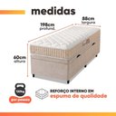 Ver imagem 3 de Cama Box Baú Colchão Solteiro Espuma D33 New Millenium 88x188x60cm Branco / Bege Hellen