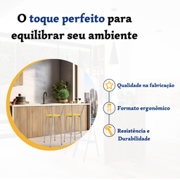 Kit 2 Banquetas para Balcão Flórida Prata Bistrô Ilhas Cozinha Gourmet Bares - 3
