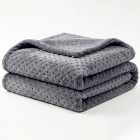 Manta Queen Flan Soft Texturizada Cinza 260g/m² - 1 Peça - 100% Poliéster