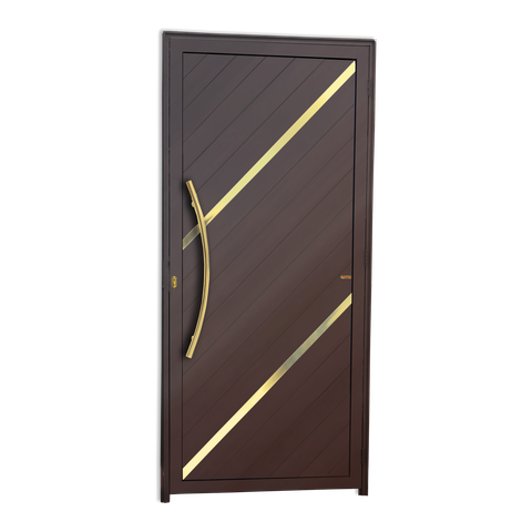 Porta Lambril Duna c/Puxador e. Super Marrom Corten Dourado 90 Brimak