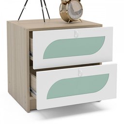 Gaveteiro Fox 2 Gavetas Legno Salinas/Verde Bellagio/Branco - Politorno - 3 Gaveteiro Fox 2 Gavetas Legno Salinas/Verde Bellagio/Branco - Politorno - 3