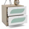 Gaveteiro Fox 2 Gavetas Legno Salinas/Verde Bellagio/Branco - Politorno - 3