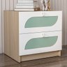 Gaveteiro Fox 2 Gavetas Legno Salinas/Verde Bellagio/Branco - Politorno - 1