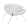 Poltrona Trevo Couro Natural Branco Base Inox - 2