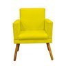 POLTRONA DECORATIVA PARA SALA NINA COM BASE SUEDE AMARELO PÉ CASTANHO - CLIQUE E DECORE - 3